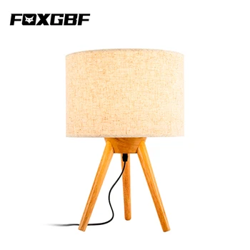 FOXGBF Severnej Európe Dreva umenie handričkou umenie LED stolná lampa spálňa posteli noc lampa módne jednoduché Ochrana Očí Štúdia Lampa