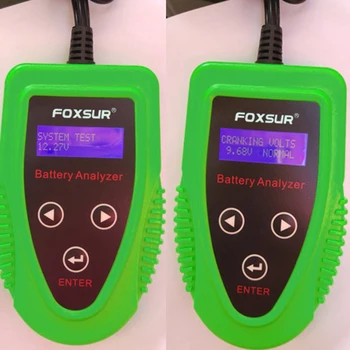 Foxsur 12V autobatérie Detektor Lcd Batéria Analyzer Auto Poplatok Diagnostický Nástroj Mokré Ca Sla Batérie Cca Ič Soh Skener