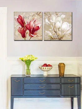 Frameless 2 ks 1 sada ručne maľované olejomaľba vysokej kvality domova maľovanie kvet obrázky veľká veľkosť farebné obrazy