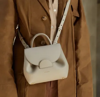 Francúzsky nika kolo mieste vyryté Originálne kožené vrece žien ramenný messenger kabelka trend