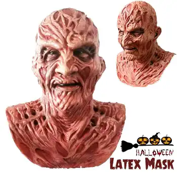 Freddy Krueger Horor Latex Maska Kapota Realistické Dospelých Strany Kostým Deluxe Halloween Strašidelné Masky Karneval Cosplay Prop