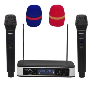 FREEBOSS KV-26 2 Spôsob VHF Dynamické Ručný Vysielač 2 kanály Konferencie Dj, Karaoke Party Bezdrôtový Mikrofón