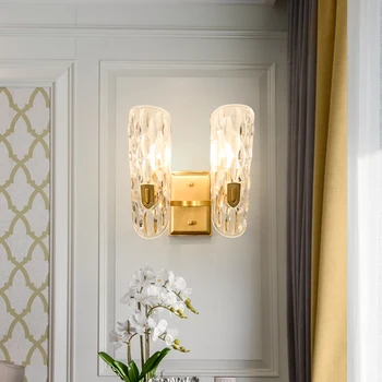FSS Antique Brass Svete-Pin-Up Nástenné Svietidlo Moderného Luxusu Zlato LED Svietidlá Obývacia Izba Číre Sklo Svetlá Doprava Zadarmo