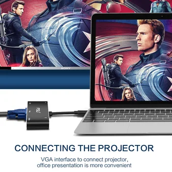 FSU USB C Kábel HDMI Typu C na VGA Thunderbolt 3 Adaptér pre MacBook Samsung S9/S8 Huawei Mate 20 P20 Pro USB-C, HDMI, VGA HUB