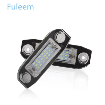 Fuleem 2KS Biela 6000K LED indikátor Chyby Bezplatné Číslo špz Svetlá Pre S80 XC90 volvo S40 V60 XC60 S60 V70 C70 Žiarovka Auta
