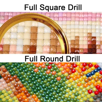 Full Round-Diamond mozaiky Bell caterpillar Plné Námestie Diamond výšivky Cartoon vták klobúk 5D DIY Diamond maľovanie Cross stitch