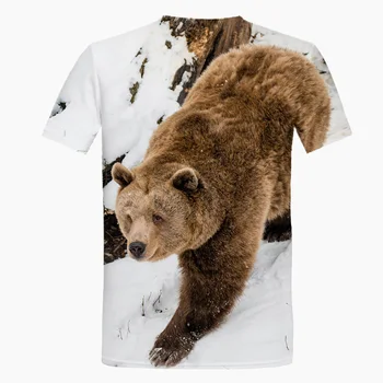 Funny T-shirt Medveď Zvierat pánske T-shirt Bežné 3D T-shirt Streetwear Mužov 2020 Nové Letné Bežné Krátky Rukáv XXS-6XL