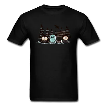 Funny T-shirt Zime Prichádza Tričko North Park Topy Mužov Tees Čierne Tričko Kawaii Chibi Cartoon Oblečenie Hip Hop Čierna
