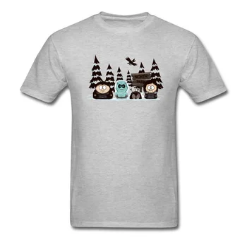 Funny T-shirt Zime Prichádza Tričko North Park Topy Mužov Tees Čierne Tričko Kawaii Chibi Cartoon Oblečenie Hip Hop Čierna