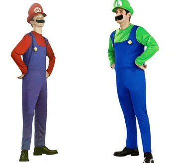 Funy Cosplay Kostým Super Mario Luigi Bratia Fancy Dress Up Party Kostým Roztomilý Kostým Pre Dospelých Detí Dieťa Doprava Zdarma