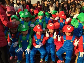 Funy Cosplay Kostým Super Mario Luigi Bratia Fancy Dress Up Party Kostým Roztomilý Kostým Pre Dospelých Detí Dieťa Doprava Zdarma