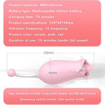 G-spot vibrátor pre ženy Silikónový materiál USB nabíjanie kvet dizajn jazyk vibrátor klitorálny stimulácia mačička olizovanie hračka