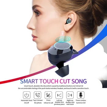 G02 V5.0 Bluetooth Stereo Slúchadlá Bezdrôtové IPX7 Nepremokavé Touch Slúchadlá Slúchadlá 3300mAh Batérie, LED Displej Typu c Účtovať Prípade