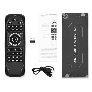G7V Podsvietený Hlas ruska Mini klávesnica Gyroskop, IČ Vzdelávania 2.4 G Bezdrôtové Diaľkové G7V Pro Air Mouse Pre Android TV BOX VS MX3