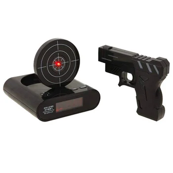 Gadget Cieľ Laser Strieľa Zbraň Budík Digitálny Elektronický Písací Stôl Hodiny Tabuľka Sledovať Nixie Hodiny Spánok Cieľ Herné Hodiny