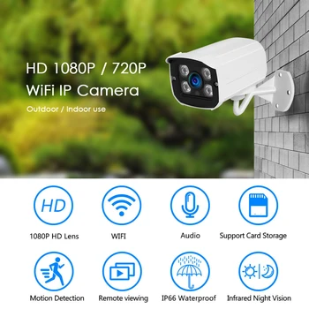 Gadinan 1080P SONY IMX307 WIFI Bezdrôtové IP Kamera 720P 1080P Kovové Vonkajšie TF Card Slot Dohľadu Nepremokavé CCTV Kamery