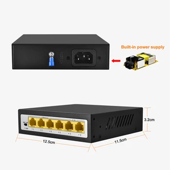 Gadinan 4CH 8CH 48V Sieť POE Switch Ethernet s 8 Porty IEEE 802.3 af/v pre IP kamery/Wireless AP/CCTV kamerový systém