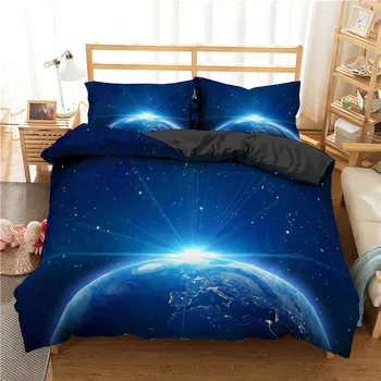 Galaxy Posteľ 135 Kryt Vonkajšieho Priestoru posteľná bielizeň Sady King Size Hmlovina 3D Vesmíru Luxusné Psychedelic Obliečky S obliečka na Vankúš 2/3ks