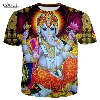 Ganeš Letné T-shirt 3D Tlač Hinduistický Boh Múdrosti Ganeš Tričko Muži Ženy Krátky Rukáv Hip Hop Harajuku, Mikiny Tee Tričko