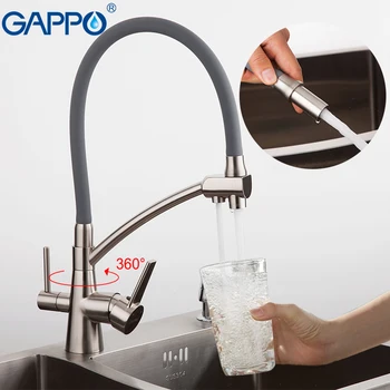 GAPPO vodný filter kohútiky v kuchyni zmiešavacie batérie, kuchynské vodovodné zmiešavacie umývadlo kohútikov voda, čistička ťuknite na kuchynský pult filtrovanej vody klepnite
