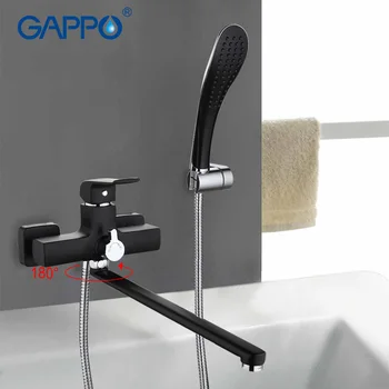 GAPPO Wall mount domov batérie, Kúpeľňa umývadlo zmiešavacie batérie, vaňa ťuknite na položku batérie, umývadlo torneira 360 Dlho náustok v ruke sprcha G2250
