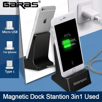 GARAS Dock Stanica,Magnet Desktop/Micro USB/Typ c nabíjacej stanice Pre Android/telefón Dock Stanica Magnetické Kábel Dock Ploche