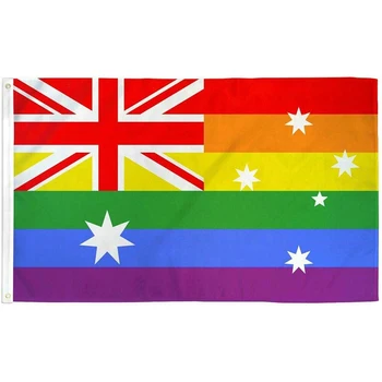 Gay Pride Austrália Vlajka 150X90CM Homosexuálov Dúhový Pride LGBT Živé Farby 100D Polyester Športové Reklama, Propagácia, Dekorácie