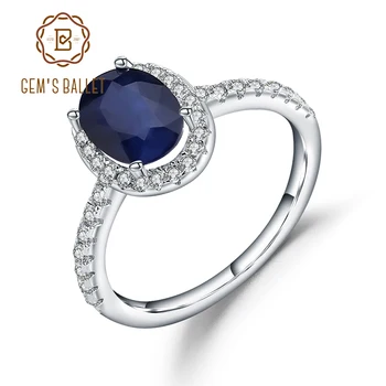 Gem Balet 1.66 Ct Oválne Prírodné Blue Sapphire 925 Sterling Silver Drahokam Svadobné Temperament Prstene Pre Ženy, Jemné Šperky