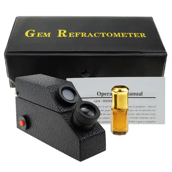 Gem Gemological Gemelogy Refraktometer so zabudovaným LED Svetlom + RI Olej + 1.30 - 1.81 RI Rozsah + 0.01 nD Rozsahu Divízia