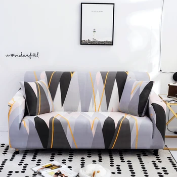 Geometrické vytlačené gauč kryty na obývacia izba, elastickej tkaniny nábytok chránič umývateľný 1/2/3/4-sídlo ľahké dať