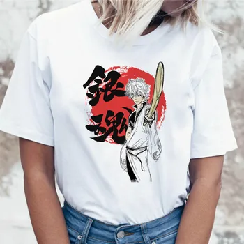 Gintama Samuraj gintoki tričko t-shirt harajuku žena pre ulzzang tričko oblečenie tees zábavné kórejský top grafické ženy
