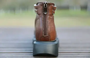 GKTINOO Sandále Žena 2020 Lete Originálny Kožený Retro Ženy Sandále na Platforme Kliny Ležérne Topánky Ručne vyrábané Rímske Sandále Ženy