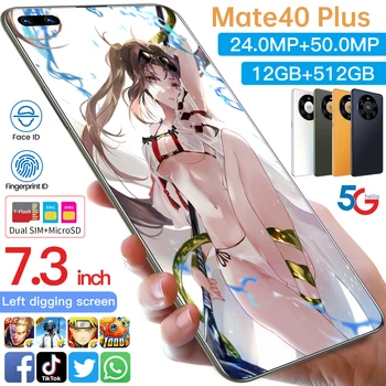 Globálna Verzia HUAWE Mate40 Plus Android 10.0 Chytrý Telefón 7.3
