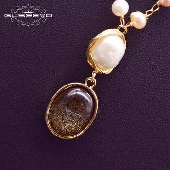 GLSEEVO Jemné Prírodné Čerstvá Voda White Pearl Prívesok Náhrdelník Šperky Pre Ženy Minimalistický Luxusné Strany Moda Mujer 2019 GN0156