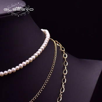 GLSEEVO Originálny Design Sladkej Vody Perlový Náhrdelník Multi-vrstvou Pre Ženy Výročie Manželka Darčeky Klasické Šperky Collares GN0200