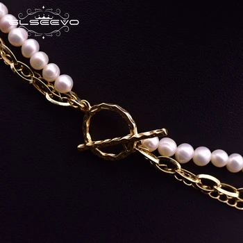 GLSEEVO Originálny Design Sladkej Vody Perlový Náhrdelník Multi-vrstvou Pre Ženy Výročie Manželka Darčeky Klasické Šperky Collares GN0200