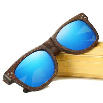 GM Drevené slnečné Okuliare Unisex Bambusu slnečné Okuliare Značky Dizajnér Zrkadlo Pôvodné Drevené Okuliare feminino oculos de sol masculino