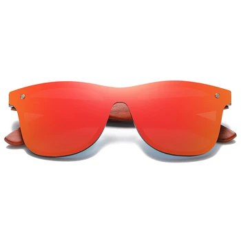 GM Ručné Červené Drevené Okuliare UV400 Polarizované Zrkadlo slnečné Okuliare Muži Ženy Vintage Dizajn Oculos de sol masculino