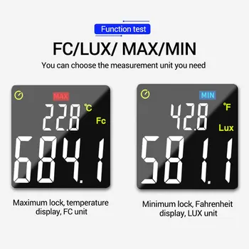 GN201 Luxmeter Digitálny Svetlo Meter 200 TISÍC Lux Meter Fotometer uv Meter UV Radiometer Ručné Illuminometer Fotometer