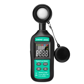 GN201 Luxmeter Digitálny Svetlo Meter 200 TISÍC Lux Meter Fotometer uv Meter UV Radiometer Ručné Illuminometer Fotometer