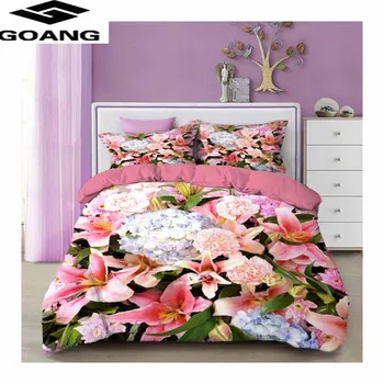 GOANG Mikrovlákna, textílie posteľná bielizeň a posteľná sady perinu 200x200 obliečky na vankúše kráľ queen size posteľou nastaviť kvety bielizeň nastaviť