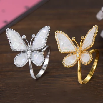 GODKI Luxusné Buttefly Náramok Krúžok Stanovuje Módny DubaiBridal Šperky Sady Pre Ženy, Svadobné brincos para ako mulheres 2019