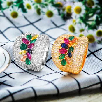GODKI Luxusné Módne Odvážne tvrdenie Prstene so Zirkónmi Kamene 2020 Ženy Zapojenie Strana Šperky Vysokej Kvality