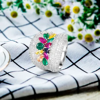 GODKI Luxusné Módne Odvážne tvrdenie Prstene so Zirkónmi Kamene 2020 Ženy Zapojenie Strana Šperky Vysokej Kvality