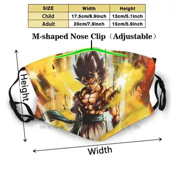 Gogeta Konštrukcia Proti Prachu, Filter Umývateľný Tvár Masku Deti Gogeta Super Sayan Sayan Goku Vegeta Dbz Broly