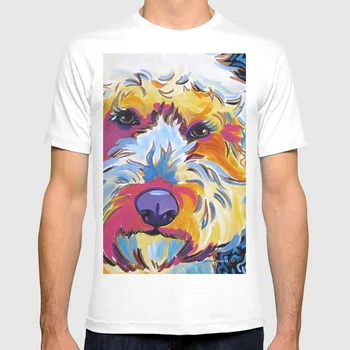 Goldendoodle Alebo Labradoodle Pop Art Psa Portrét T Shirt Zvieratá