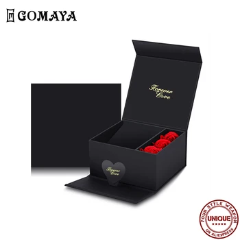 GOMAYA High-End Black Šperkov, Boxy na Malé Darčeky Úložný Box Papier Šperky Organizátor Náhrdelník Krúžok Displej Perlové Náušnice, Boxy
