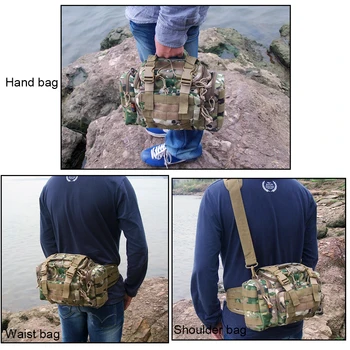 Goture Rybárske Lure taška 900D Oxford rybárske náčinie taška multifunkčné Kamufláž pás pack messenger taška na rybárske náčinie