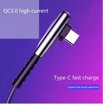 GP Obchodník 90 ° USB Kábel pre Iphone, rýchle nabíjanie a prenos dát, nylon a medi-2 m-modrá farba