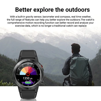 GPS Sport Smart Hodinky Mužov Podporu SIM Karty, GSM Kompas, Barometrický Srdcovej frekvencie, Krvného Tlaku Počasie Činnosť Tracker Smartwatch